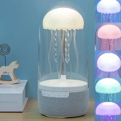 Creative Colorful Jellyfish Lamp Bluetooth Speaker Hifi Stereo 1800Mah Sports Jellyfish Speaker with Lights for Home Office